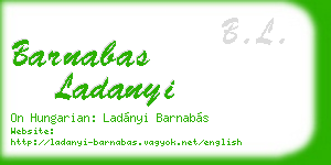 barnabas ladanyi business card
